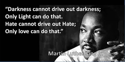 Darkness cannot drive out darkness; only light can. Hate cannot drive out hate; only love can. - Martin Luther King Jr.