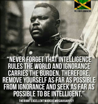 Never forget that intelligence rules the world and ignorance carries the burden. - Marcus Garvey